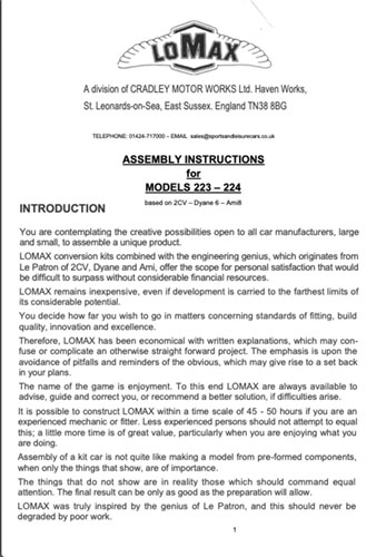 PDF DOWNLOAD FREE - Lomax assembly instruction for models 223 -224