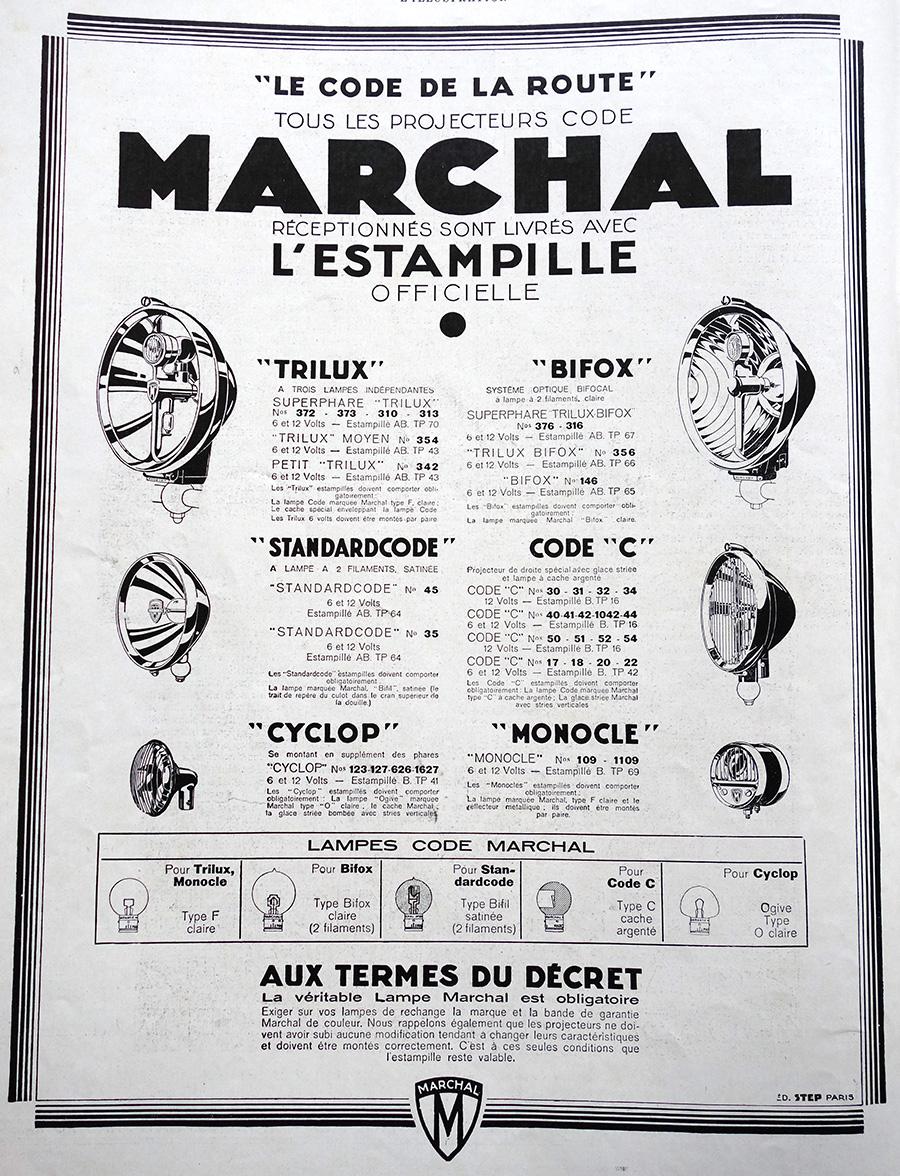 PUBLICITE ANCIENNE - Marchal © L'Illustration - 1920-1930