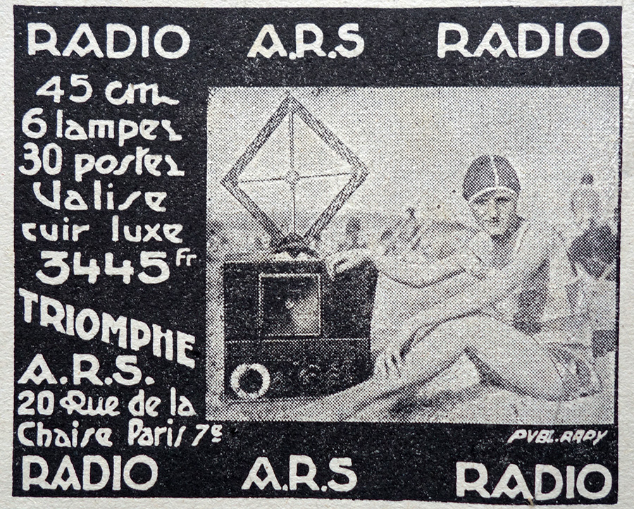 PUBLICITE ANCIENNE - Radio A.R.S. © L'Illustration - 1920-1930
