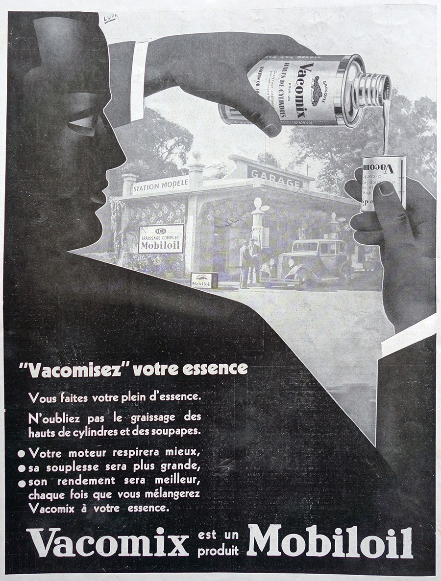 PUBLICITE ANCIENNE - Vacomix est un produit mobiloil © L'Illustration - 1920-1930