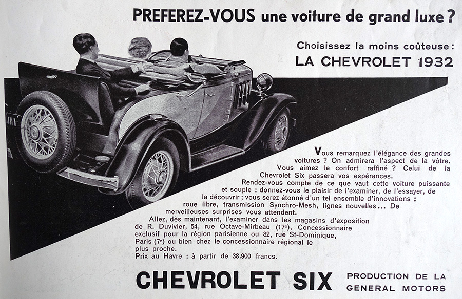 PUBLICITE ANCIENNE - Chevrolet Six © L'Illustration - 1920-1930