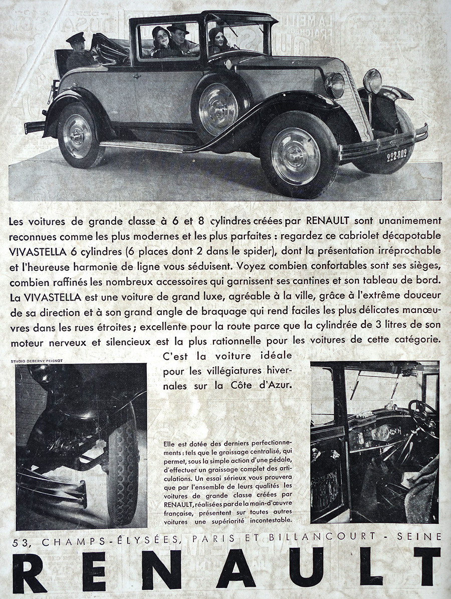 PUBLICITE ANCIENNE - Voitures Renault © L'Illustration - 1920-1930