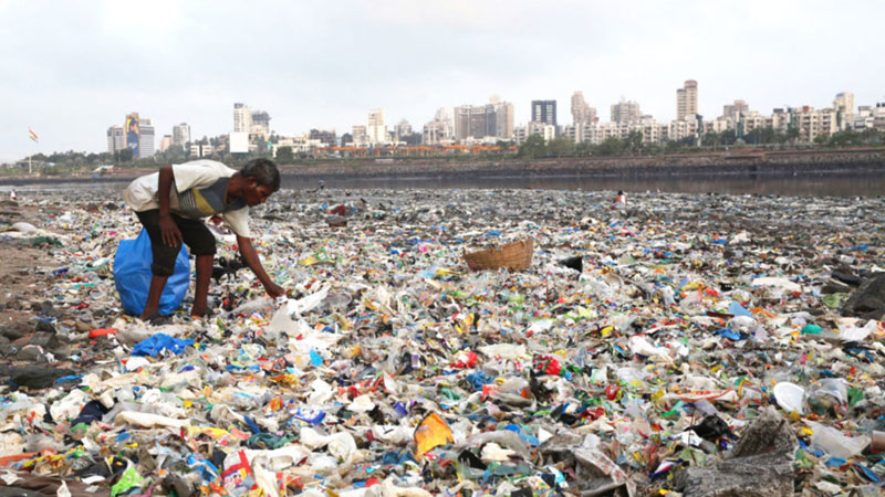 BEST POLLUTION IN THE WORLDPollution au plastique et déchets divers sur la plage près des habitations© Photo sous Copyright
