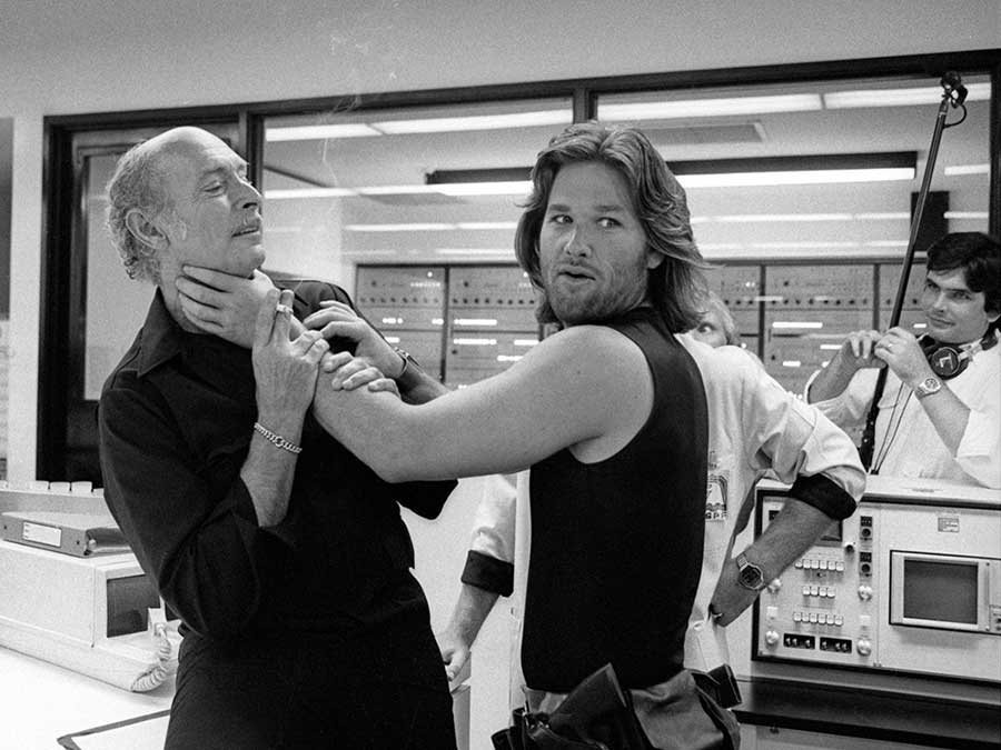 Lee-Van-Cleef-and-Kurt-Russell-on-the-set-of-Escape-from-New-York / Lee Van Cleef et Kurt Russell sur le tournage du film "Escape from New-York" © Photo sous Copyright
