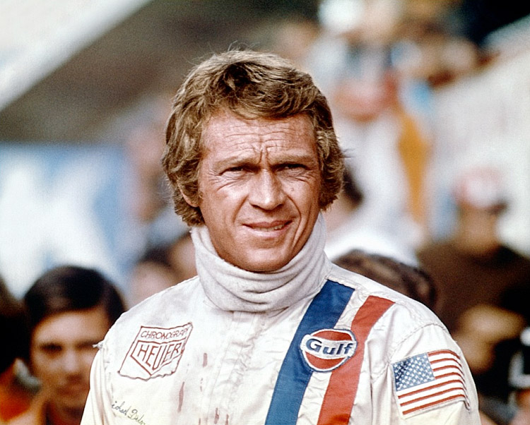 Steve McQueen sur le tournage du film "Le Mans" © Photo by : 